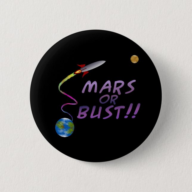 Mars oder Fehlschlag!! Knopf Button (Vorderseite)