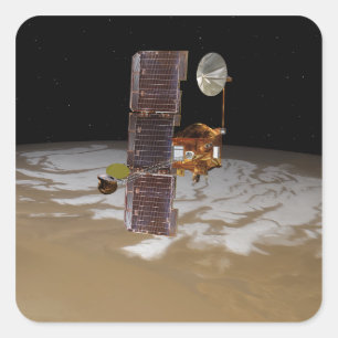 Mars Odyssey-Raumfahrzeug Quadratischer Aufkleber