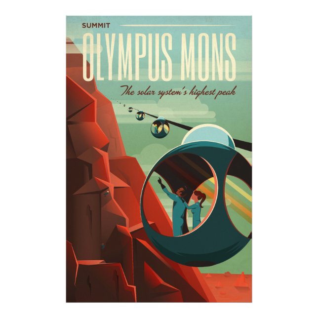 Mars Olympus Mons Höchstes Vulkansolarsystem Fotodruck (Vorne)