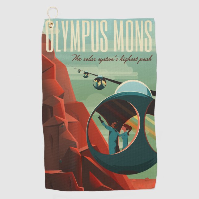 Mars Olympus Mons Höchstes Vulkansolarsystem Golfhandtuch (Vorderseite)