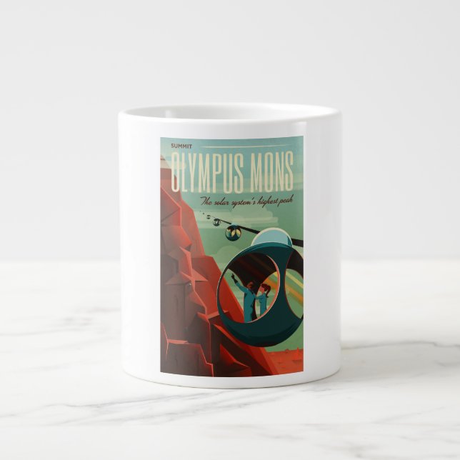 Mars Olympus Mons Höchstes Vulkansolarsystem Jumbo-Tasse (Vorderseite)
