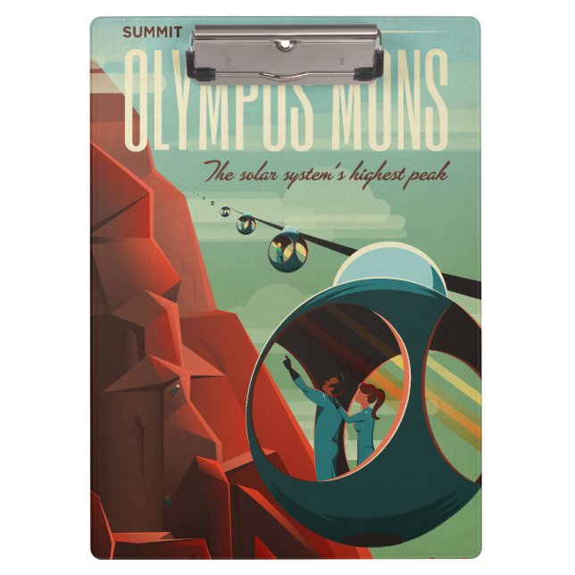Mars Olympus Mons Höchstes Vulkansolarsystem Klemmbrett (Vorderseite)