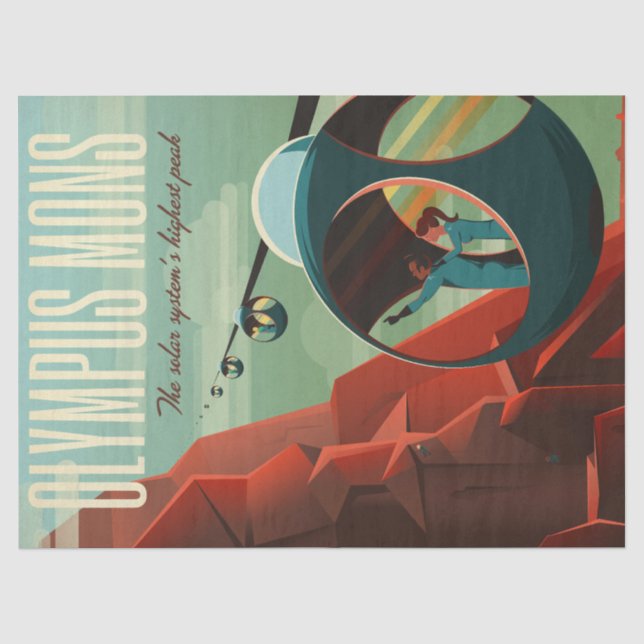 Mars Olympus Mons Höchstes Vulkansolarsystem Seidenpapier (Vorderseite)