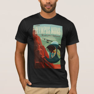 Mars Olympus Mons Höchstes Vulkansolarsystem T-Shirt