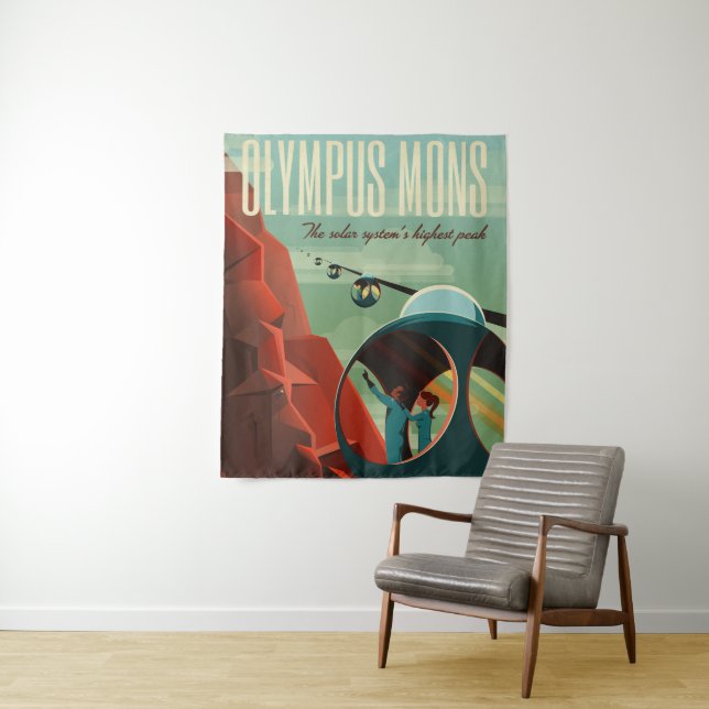 Mars Olympus Mons Höchstes Vulkansolarsystem Wandteppich (Beispiel)