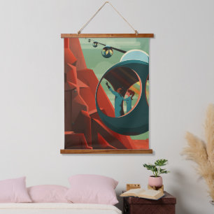 Mars Olympus Mons Höchstes Vulkansolarsystem Wandteppich Mit Holzrahmen