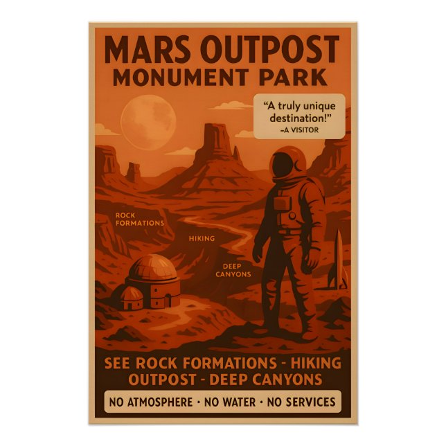 Mars Outpost Monument Park - Poster (Devant)