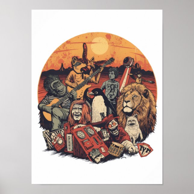 Mars Pop Party Animals – Fun Music & Space Culture Poster (Vorne)