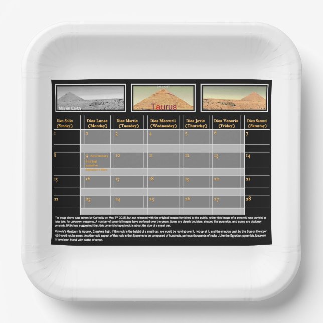 Mars Pyramide Pappteller (Vorderseite)