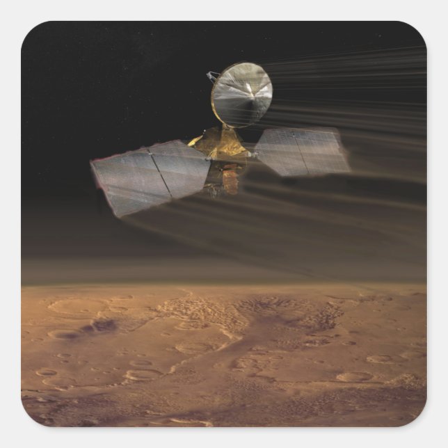 Mars Reconnaissance Orbiter 3 Quadratischer Aufkleber (Vorderseite)