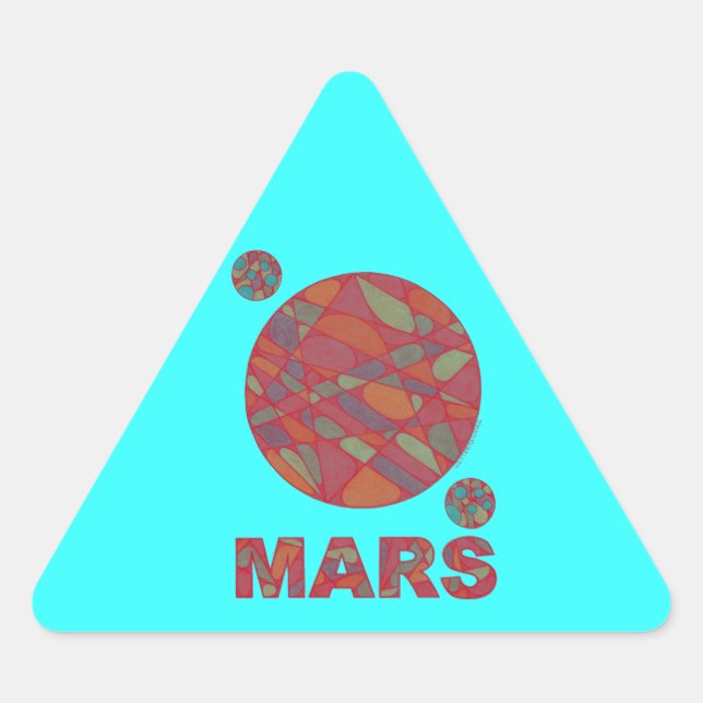 Mars Red Planet Art Triangle Stickers (Vorderseite)
