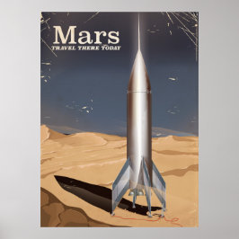 Mars - Reisen Sie heute in das Vintage-Reiseplakat Poster