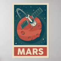 Mars Retro Galaxy Satellitenposter