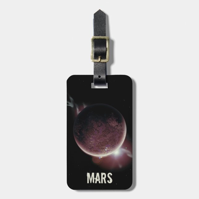 Mars Roter Planet 3d Universum Illustration Gepäckanhänger (Vorderseite vertikal)