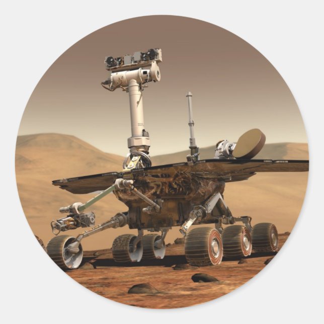 Mars Rover Runder Aufkleber (Vorderseite)