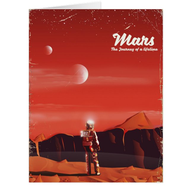 Mars Science Fiction Vintage Reiseplakat (Vorderseite)