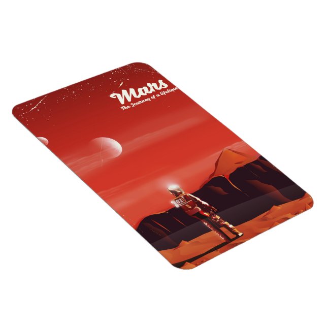 Mars Science Fiction Vintage Reiseplakat Magnet (Rechte Seite)