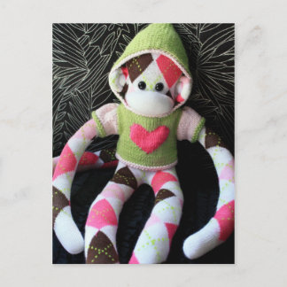 Mars Sock Monkey Post Card - Apfel Postkarte