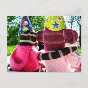 Mars Socken Monkey Post Card - Geburtstag Postkarte