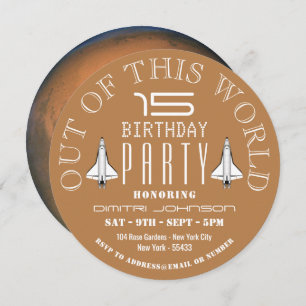 Mars, Space Shuttle Geburtstagsparty Einladung