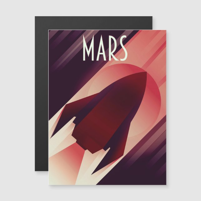 Mars Starship Art Deco Art Collection Magnetkarte (Vorne/Hinten)