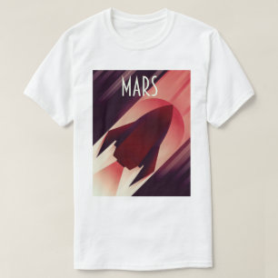Mars Starship Art Deco Weltraumkunst T-Shirt
