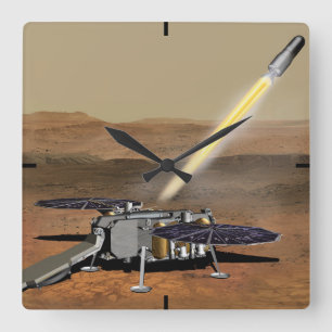 Mars starten aus den Mars. Quadratische Wanduhr