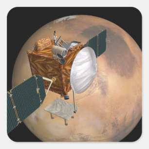 Mars - Telekommunikationsunternehmen 2 Quadratischer Aufkleber