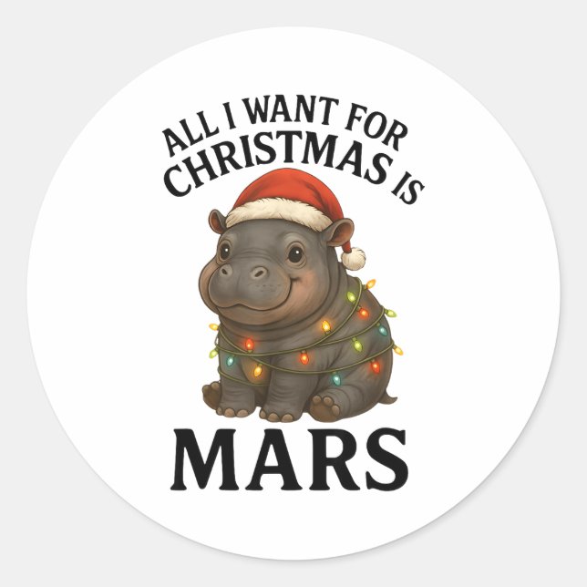 Mars The Hip Christmas Baby Hip Mars Viral Pygmy H Runder Aufkleber (Vorderseite)