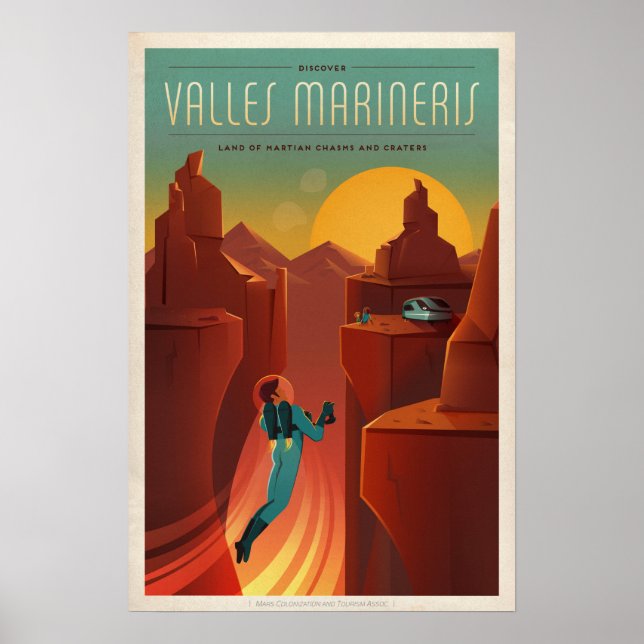Mars-Tourismusposter für Valles Marineris Poster (Vorne)