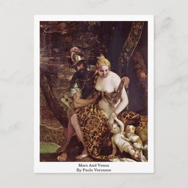 Mars und Venus von Paolo Veronese Postkarte (Vorderseite)