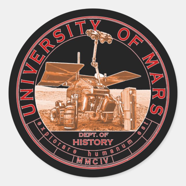 Mars University of Red Orange Logo Runder Aufkleber (Vorderseite)