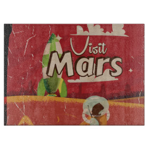 Mars Vintage Travel Poster Schneidebrett