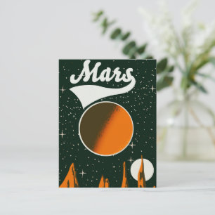 Mars Vintage Weltraumkunst Feiertagspostkarte
