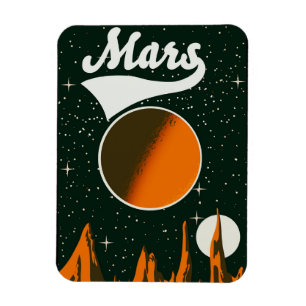 Mars Vintage-Weltraumkunst Magnet
