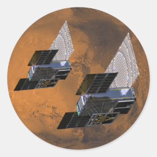 Mars von MarCO CubeSats kubiert Runder Aufkleber