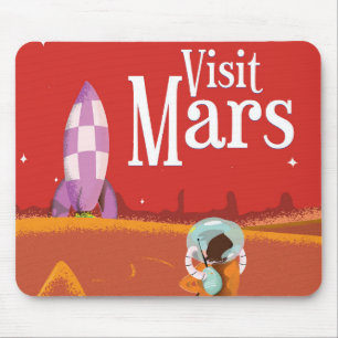 Mars Voyage Vintage Reiseplakat Mousepad