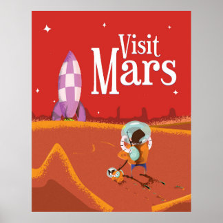 Mars Voyage Vintage Reiseplakat Poster