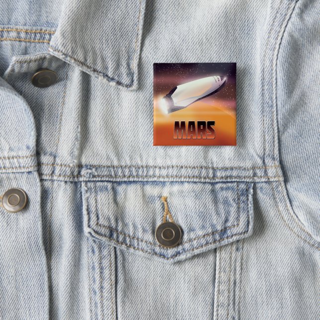 Mars Weltraumplakat Button (Beispiel)