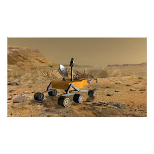 Mars-Wissenschafts-Labor reist nahe einer Schlucht Fotodruck