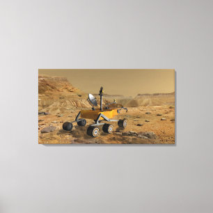 Mars-Wissenschafts-Labor reist nahe einer Schlucht Leinwanddruck