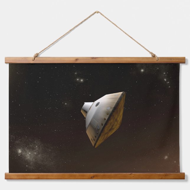 Mars Wissenschaftslabor Aeroshell Kapsel Wandteppich Mit Holzrahmen (Vorne)
