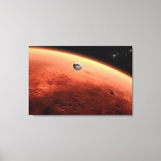 Mars Wissenschaftslabor nähernde Mars. Leinwanddruck (Vorderseite)