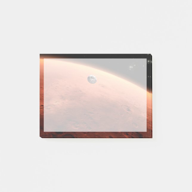 Mars Wissenschaftslabor nähernde Mars. Post-it Klebezettel (Vorderseite)