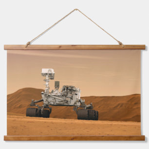 Mars Wissenschaftslabor Neugier Rover. 2 Wandteppich Mit Holzrahmen
