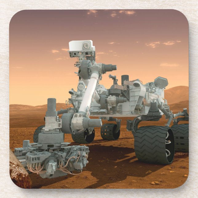 Mars Wissenschaftslabor Neugier Rover. 4 Getränkeuntersetzer (Vorderseite)