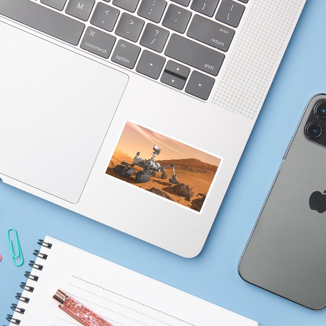 Mars Wissenschaftslabor Neugier Rover. Aufkleber (Laptop mit iPhone)