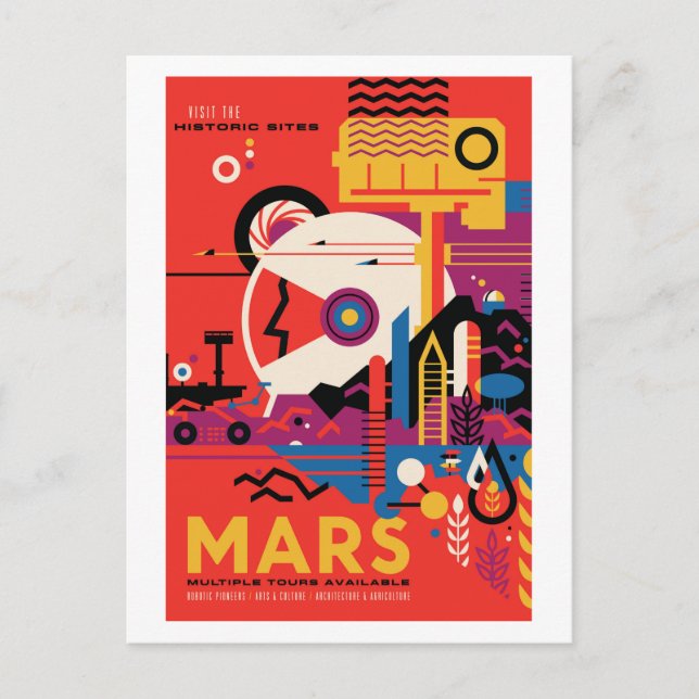 Mars - Zukunftsvisionen der NASA Postkarte (Vorderseite)