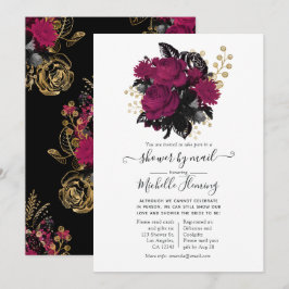 Marsala and Gold Floral Shows by Mail Einladung