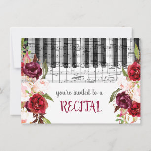 Marsala Aquarell Blume Musikfestival Einladung